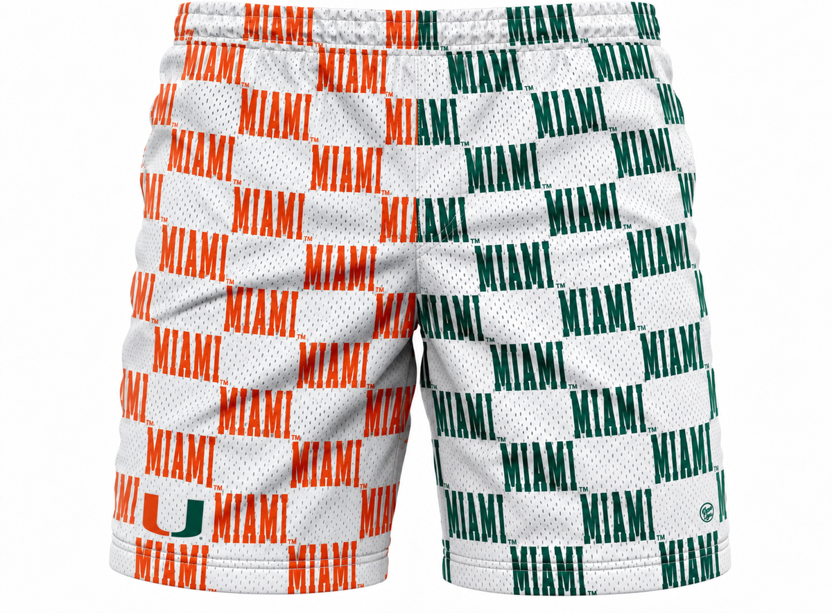Miami Hurricanes Men's Checkered Mesh Shorts