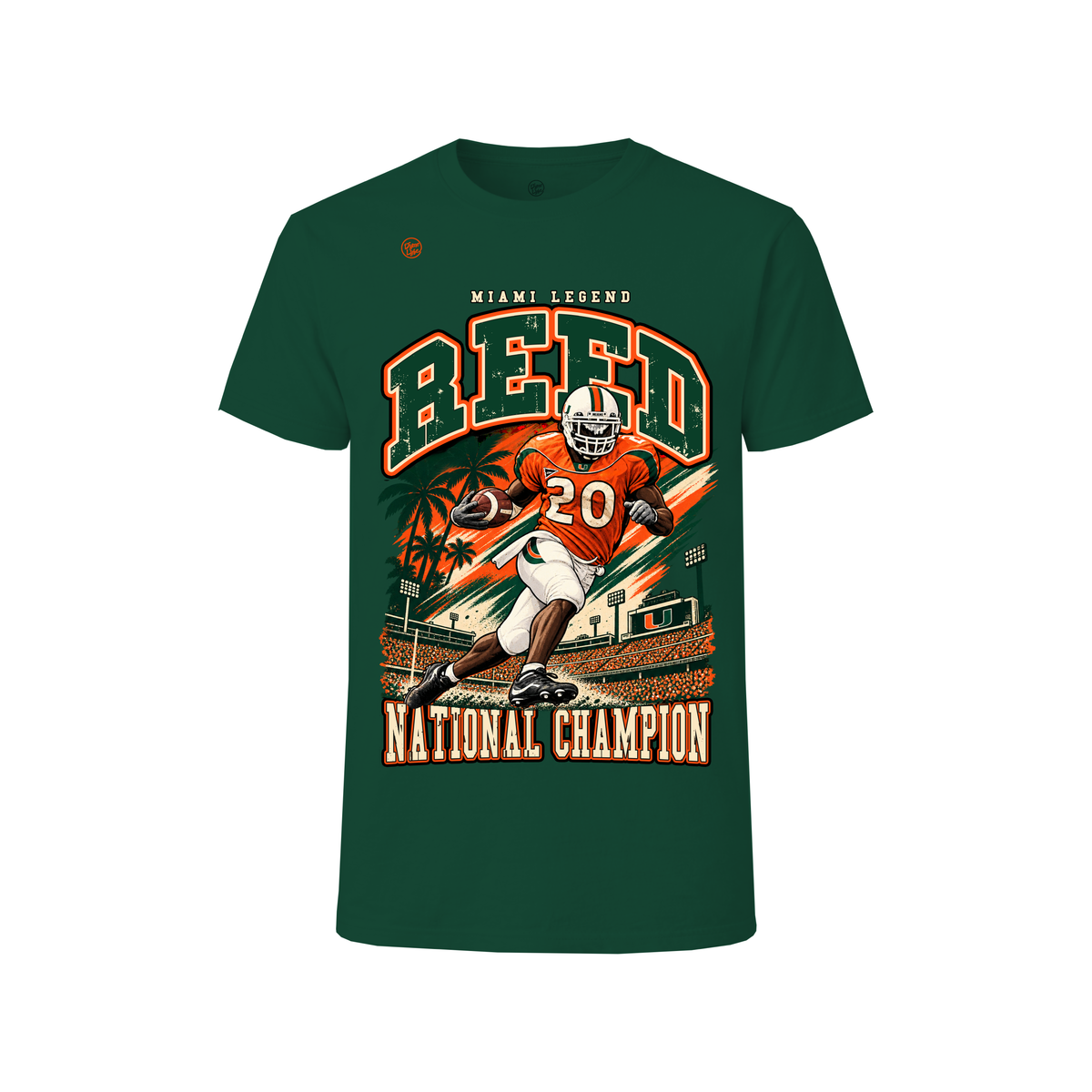 Miami Hurricanes Men's Ed Reed Legend Tee - Forest Green