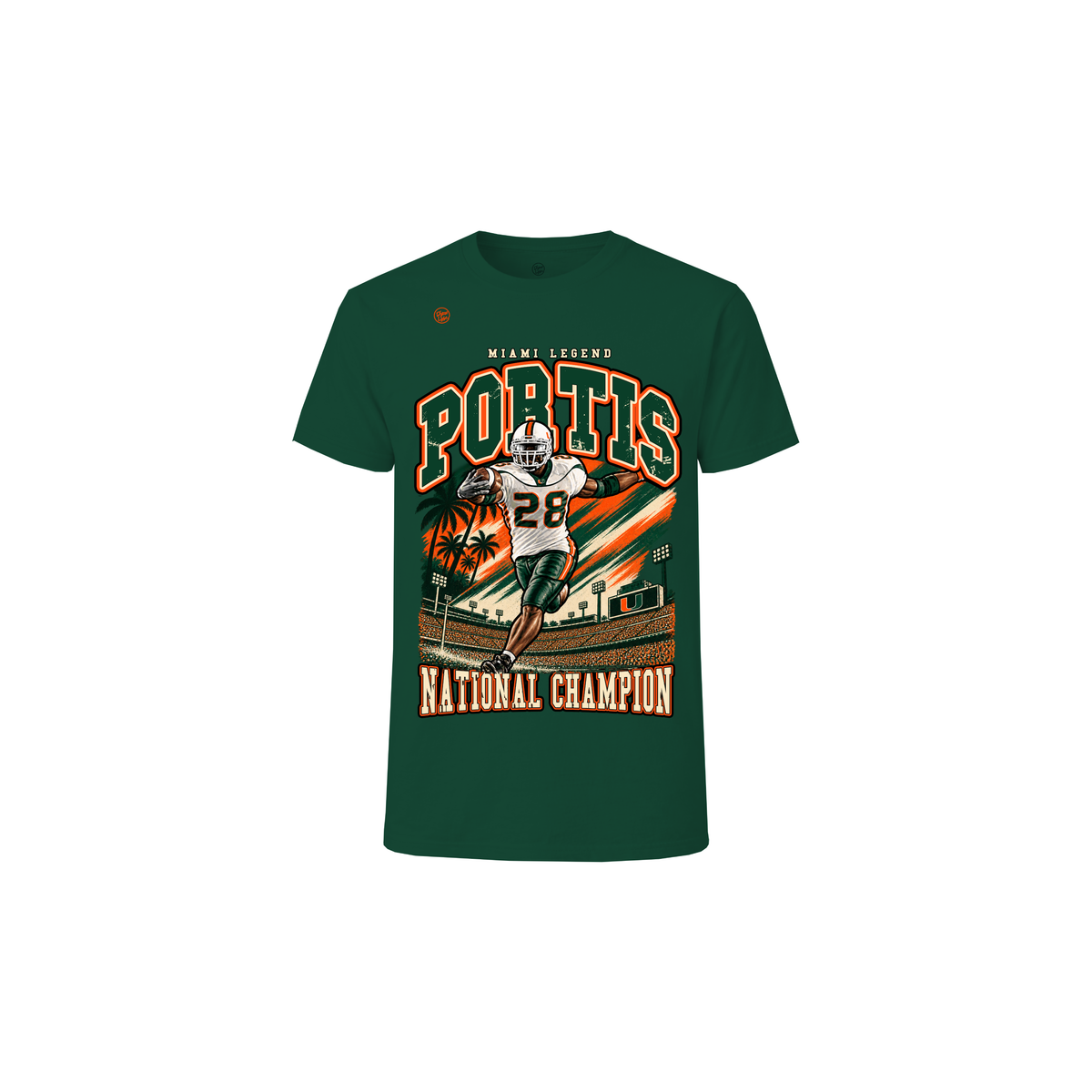 Miami Hurricanes Youth Clinton Portis Legend Tee - Forest Green