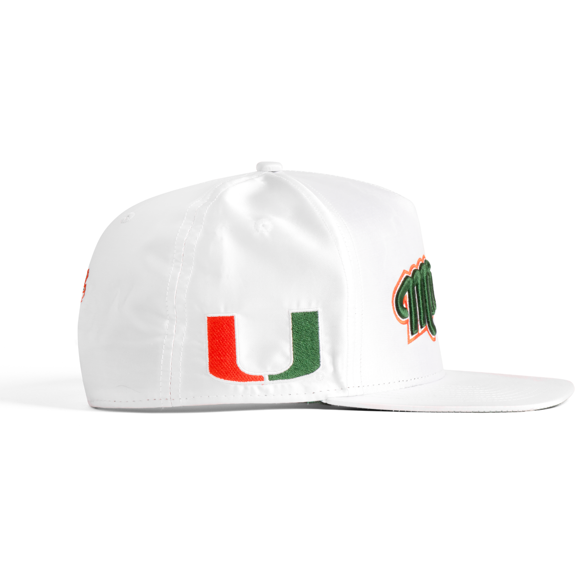 Miami Hurricanes White Satin Snapback