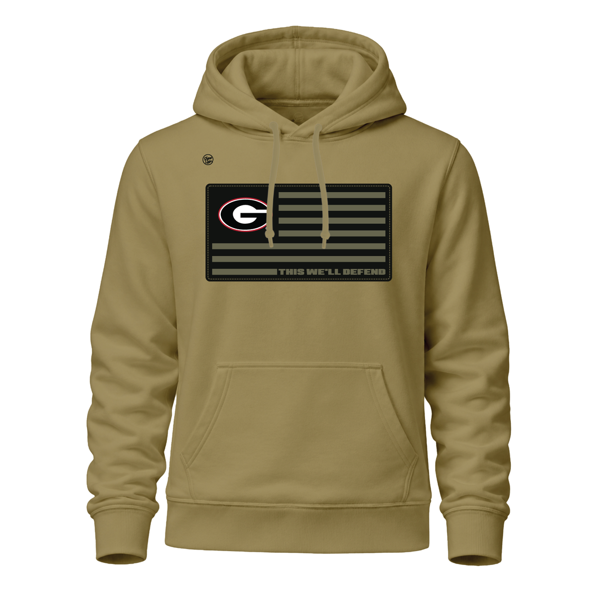 Georgia Bulldogs Men's Defend Hoodie - Khaki