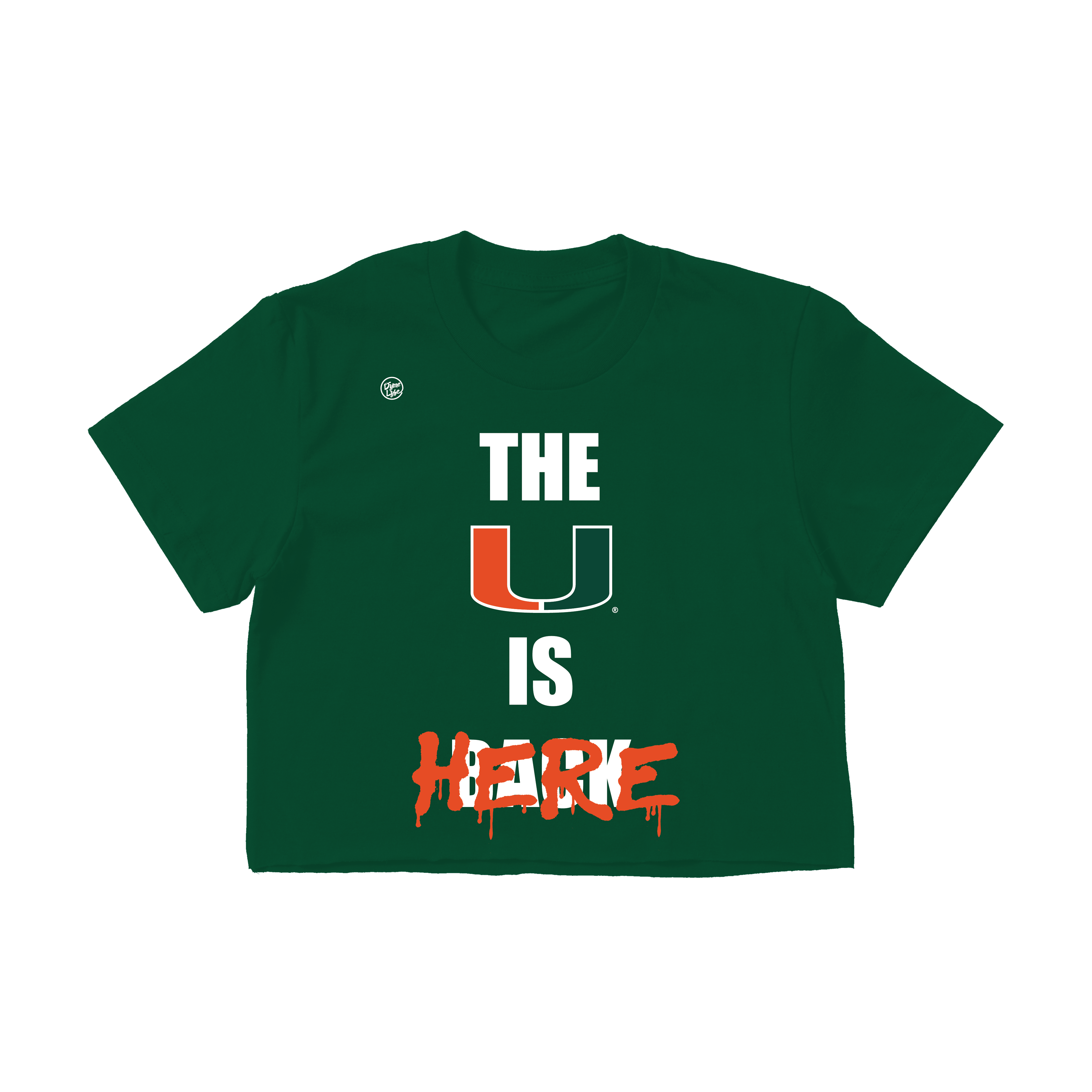 Miami Hurricanes Women's U Is Here Crop