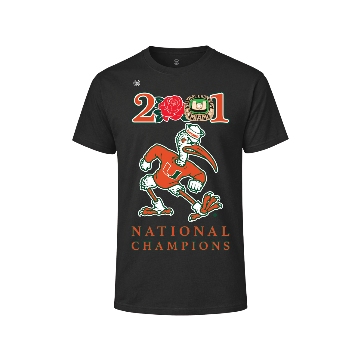 Miami Hurricanes Men's 2001 Rose Tee