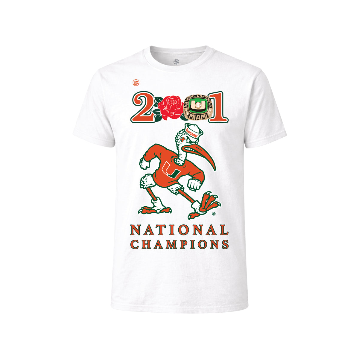 Miami Hurricanes Men's 2001 Rose Tee