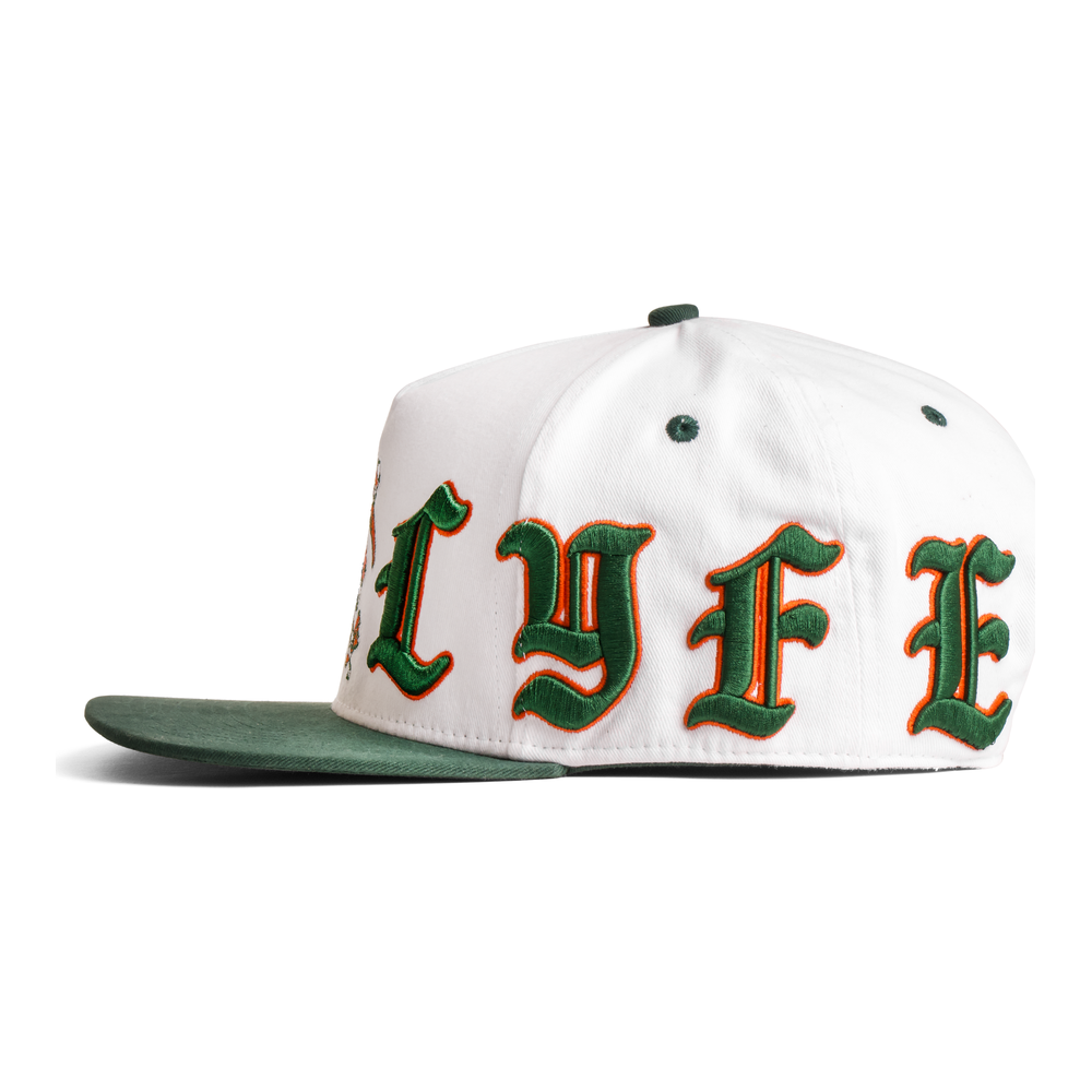 Miami Hurricanes White Old English Snapback