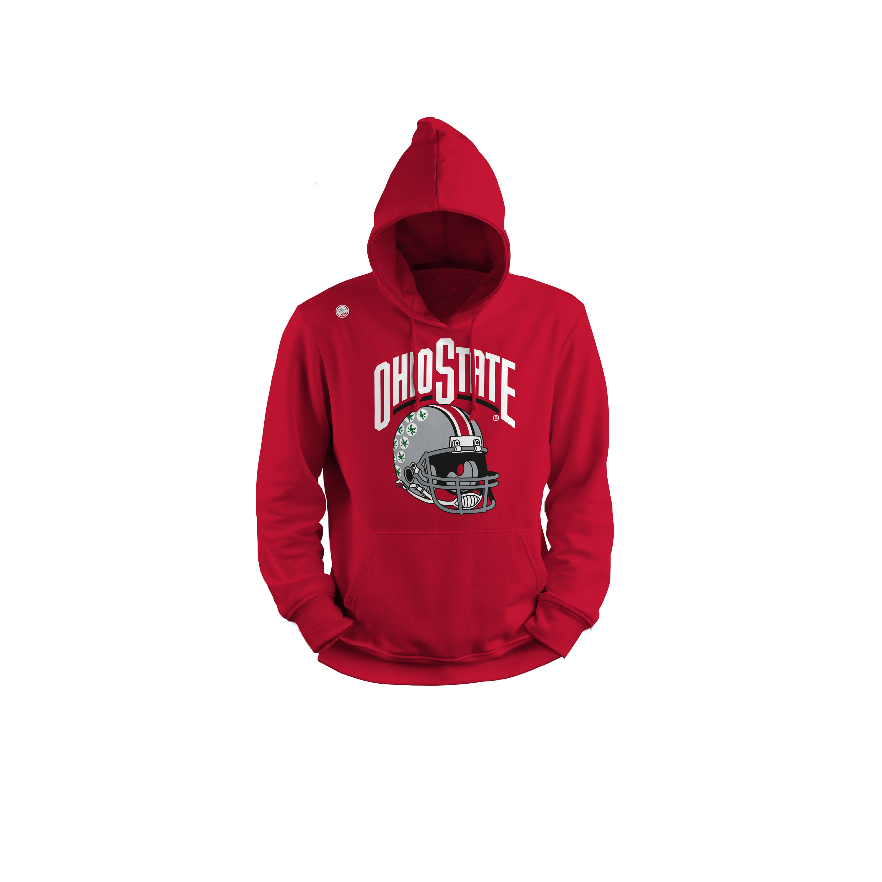 Varsity Authentic apparel Ohio State OSU M embroidered full zip Red Hoodie