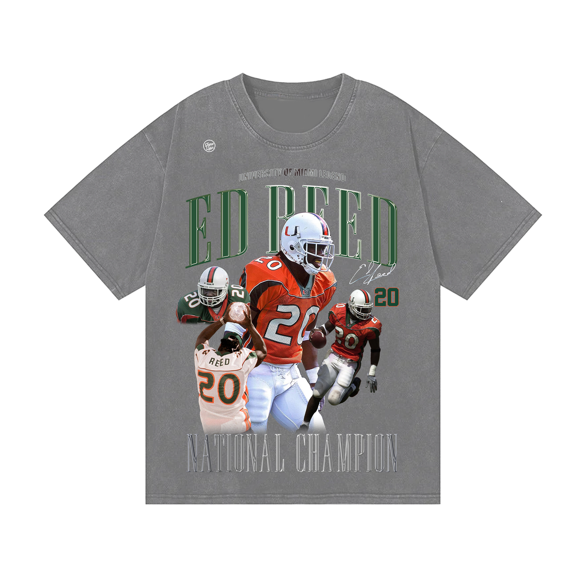 Miami Hurricanes Men's Ed Reed 2001 Rap Tee - Grey