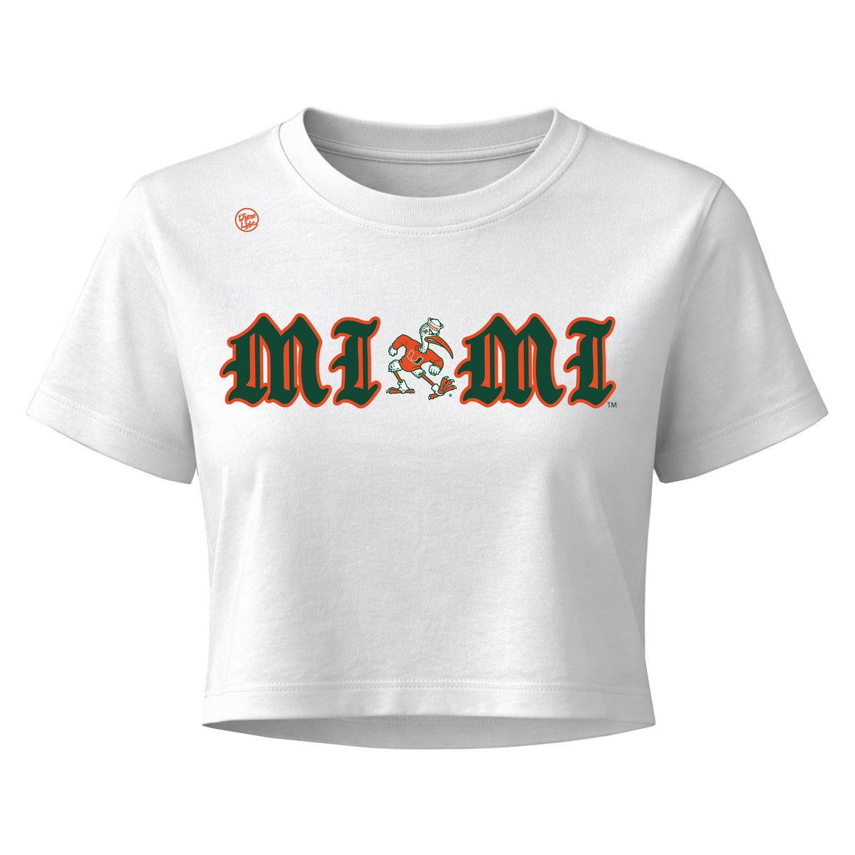 Miami Hurricanes Women's Old English Crop Top