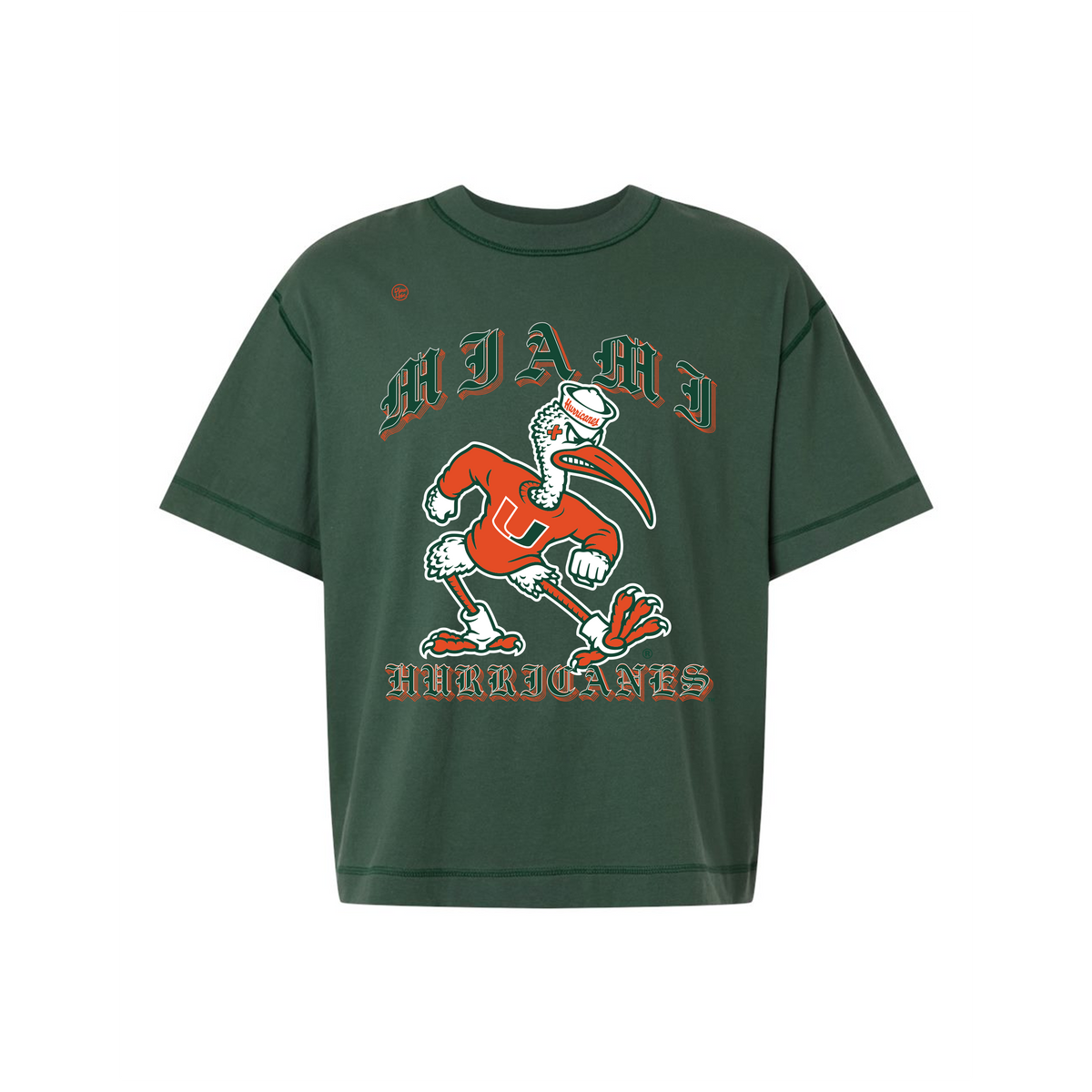 Miami Hurricanes Men's Old English Sebastian Tee