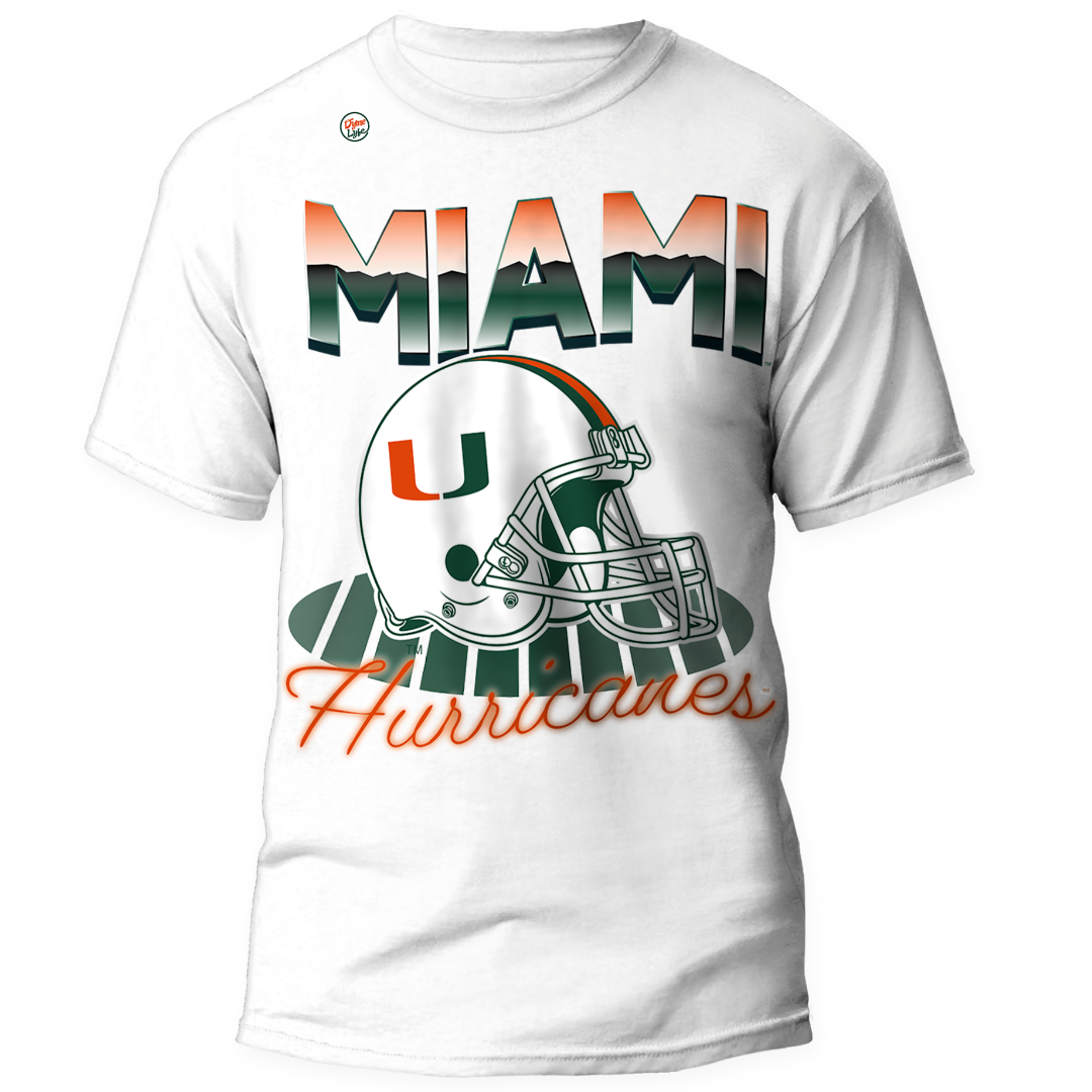 Miami Hurricanes Men s White Airbrush Tee