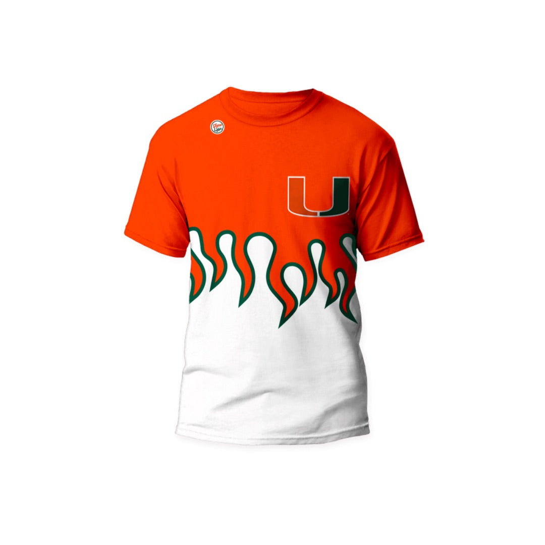 Miami Hurricanes Youth Flame Tee - Orange