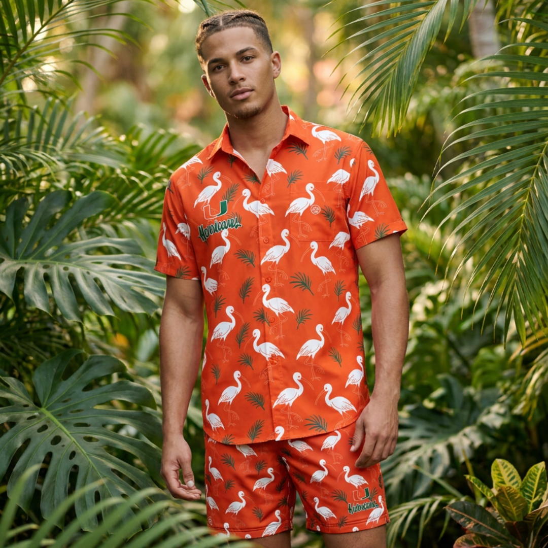 Miami Hurricanes Men’s Ibis Palm Button Up