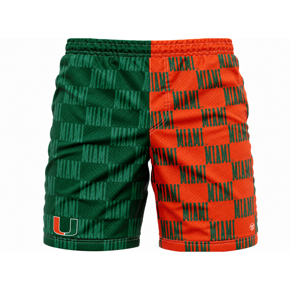 Miami Hurricanes Men's Checkered Mesh Shorts