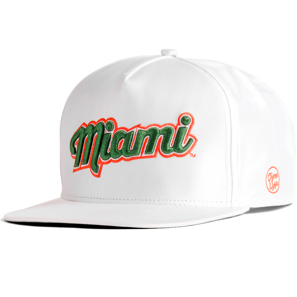 Miami Hurricanes White Satin Snapback