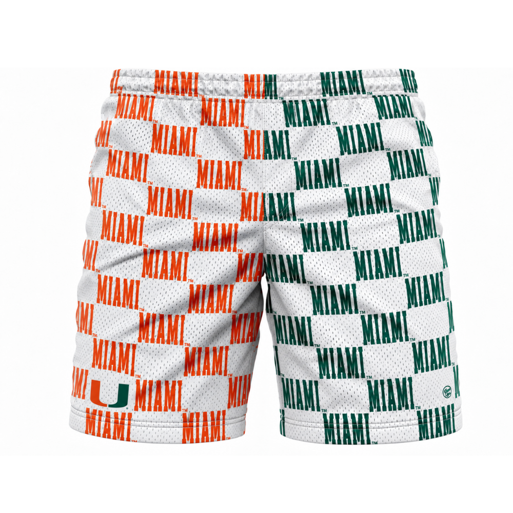 Miami Hurricanes Men's Checkered Mesh Shorts