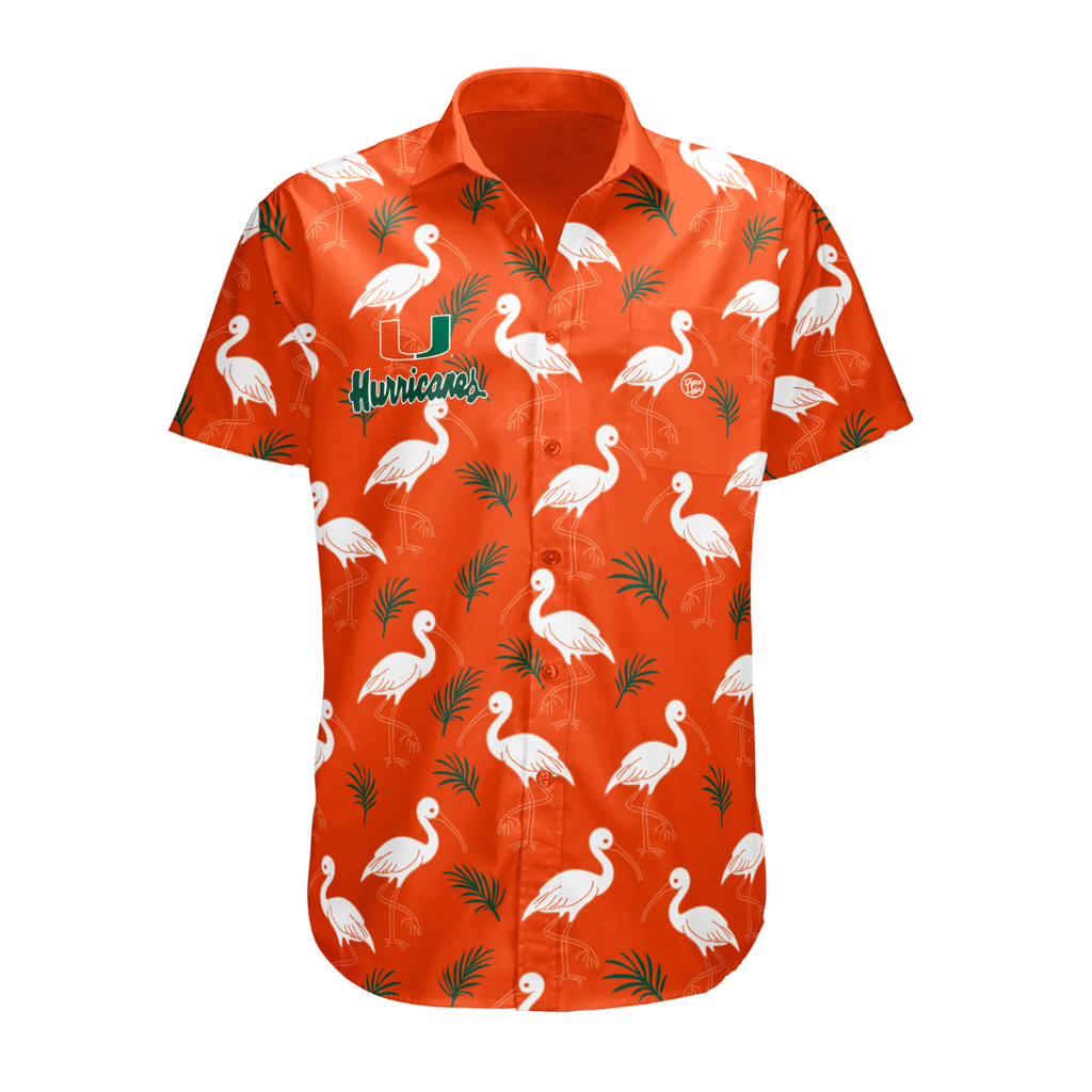 Miami Hurricanes Men's Ibis Palm Button Up