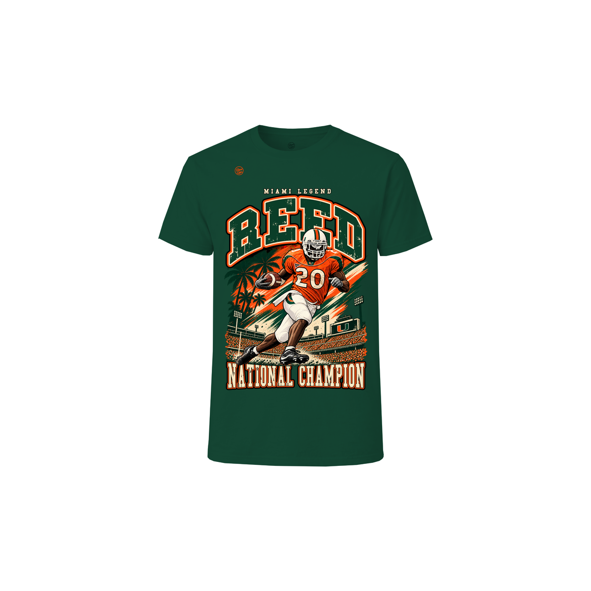 Miami Hurricanes Youth Ed Reed Legend Tee - Forest Green