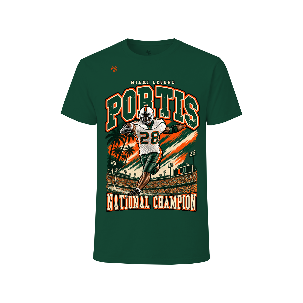Miami Hurricanes Men's Clinton Portis Legend Tee - Forest Green