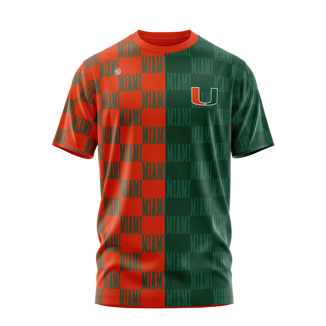 Miami Hurricanes Men's Checkered Tee