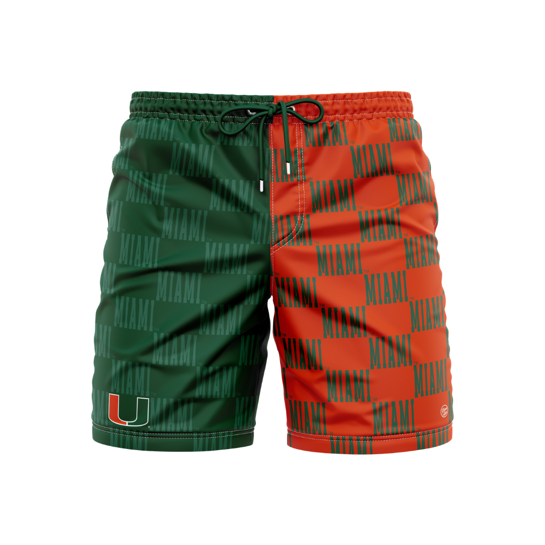 Miami Hurricanes Men's Checkered Trunks