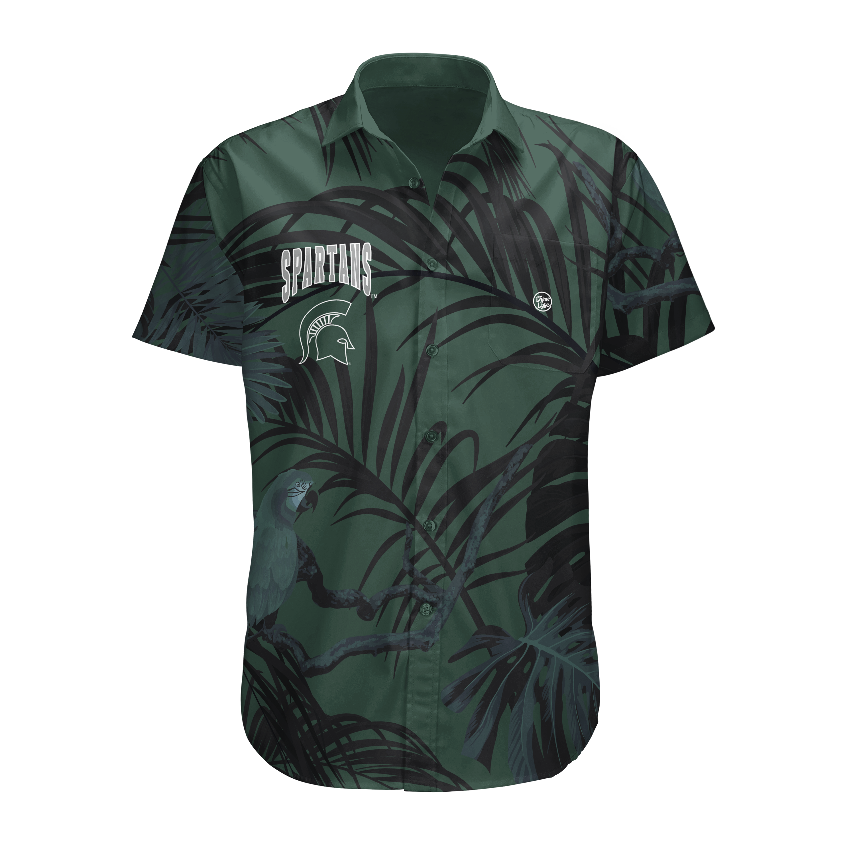 Michigan State Spartans Men’s Midnight Palm Button Up