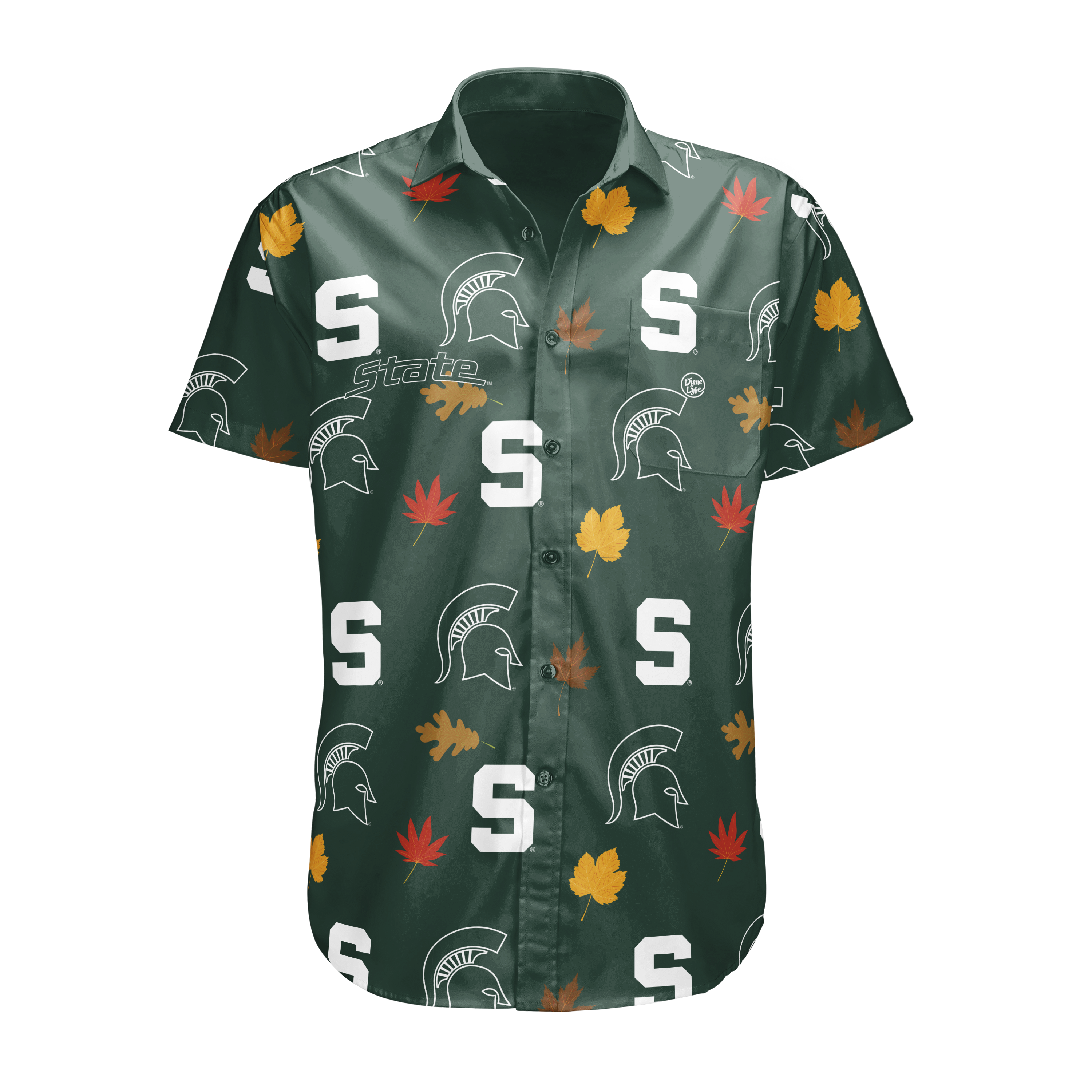 Michigan State Spartans Men’s Logo Print Button Up