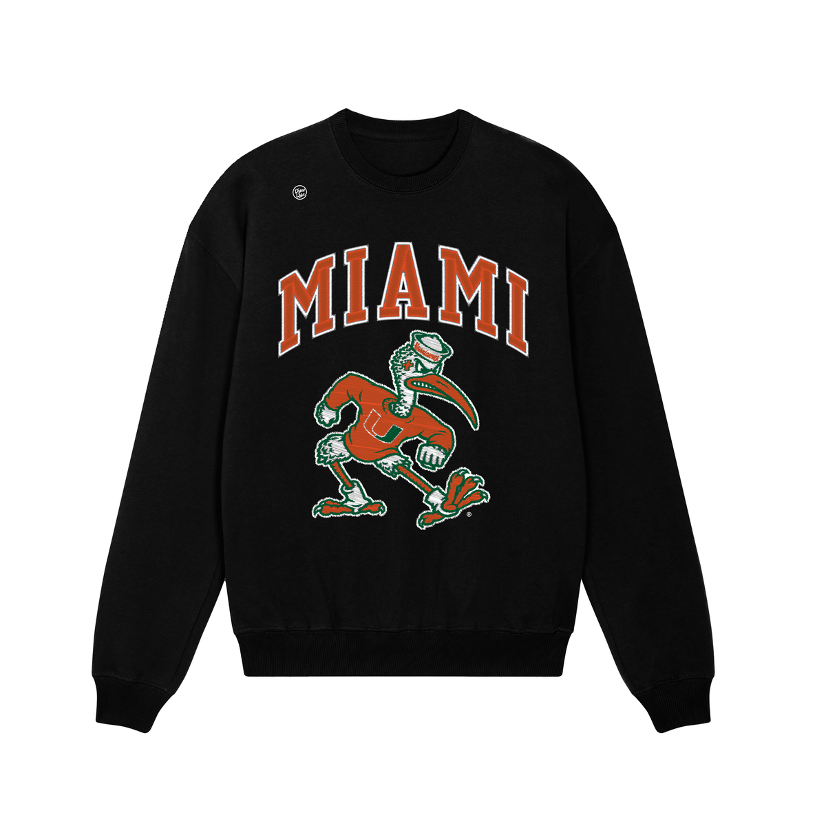 Miami Hurricanes Men's Stitch Crewneck Sweatshirt - Black