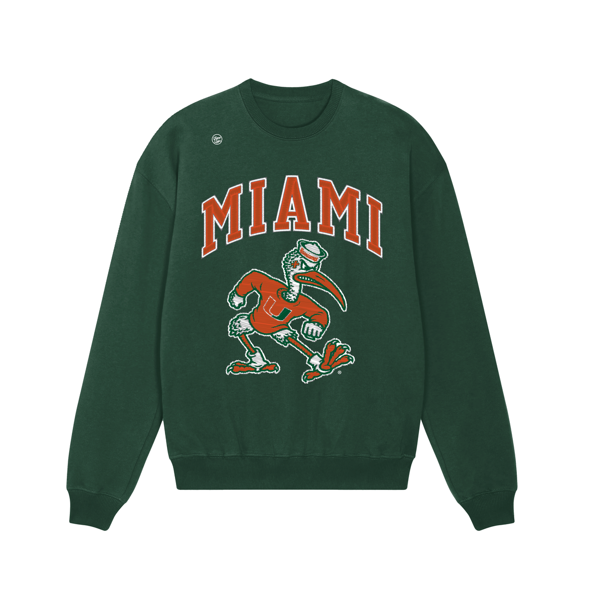 Miami Hurricanes Men's Stitch Crewneck Sweatshirt - Forest Green