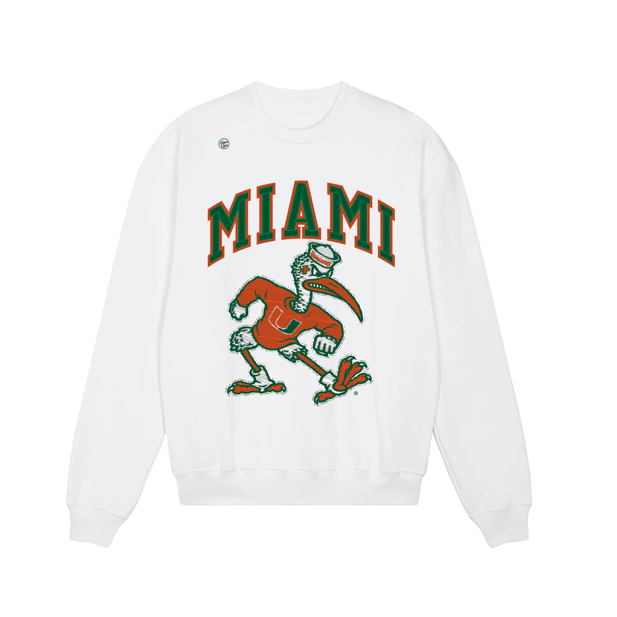 Miami Hurricanes Men's Stitch Crewneck Sweatshirt - White
