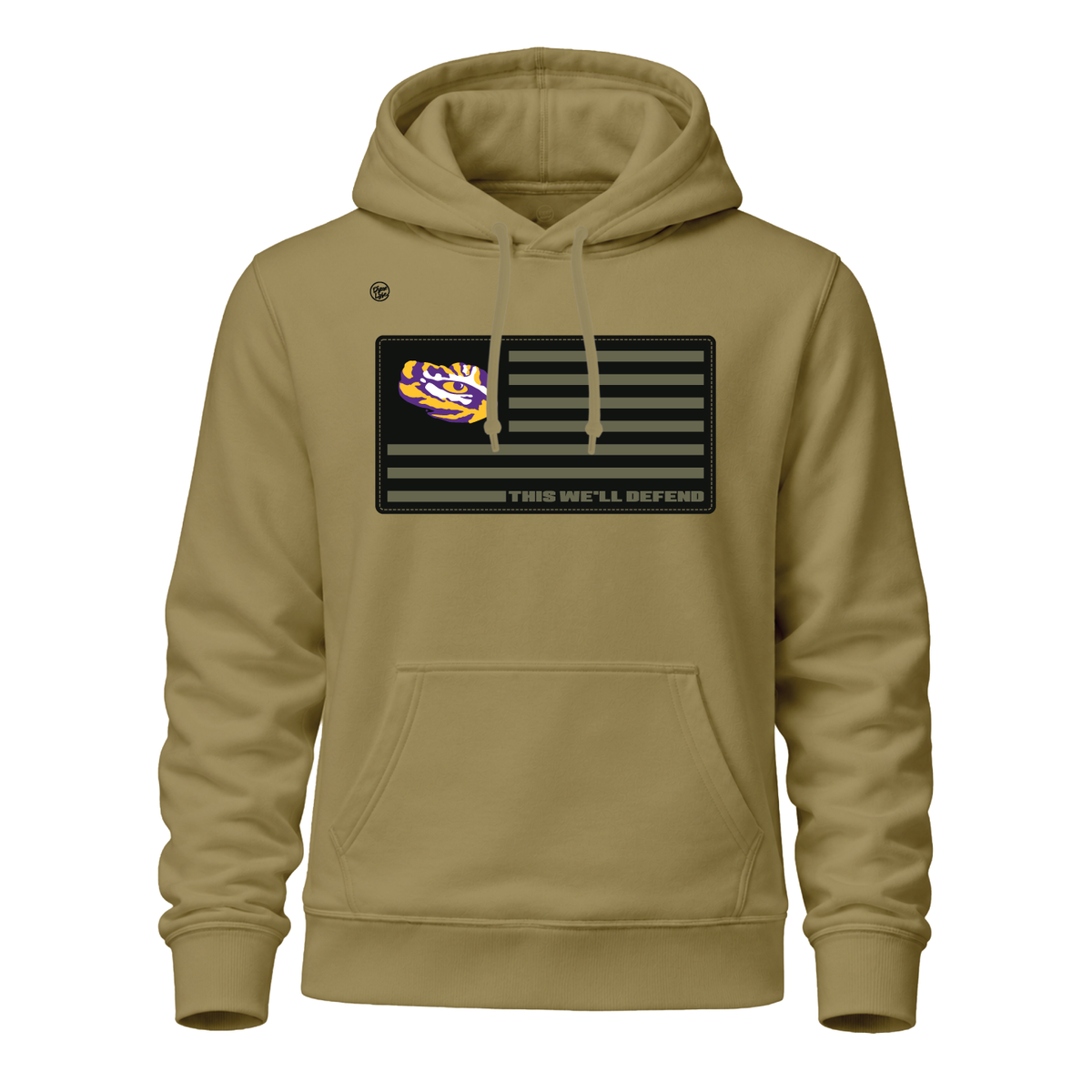 LSU Tigers Men's Defend Hoodie - Khaki