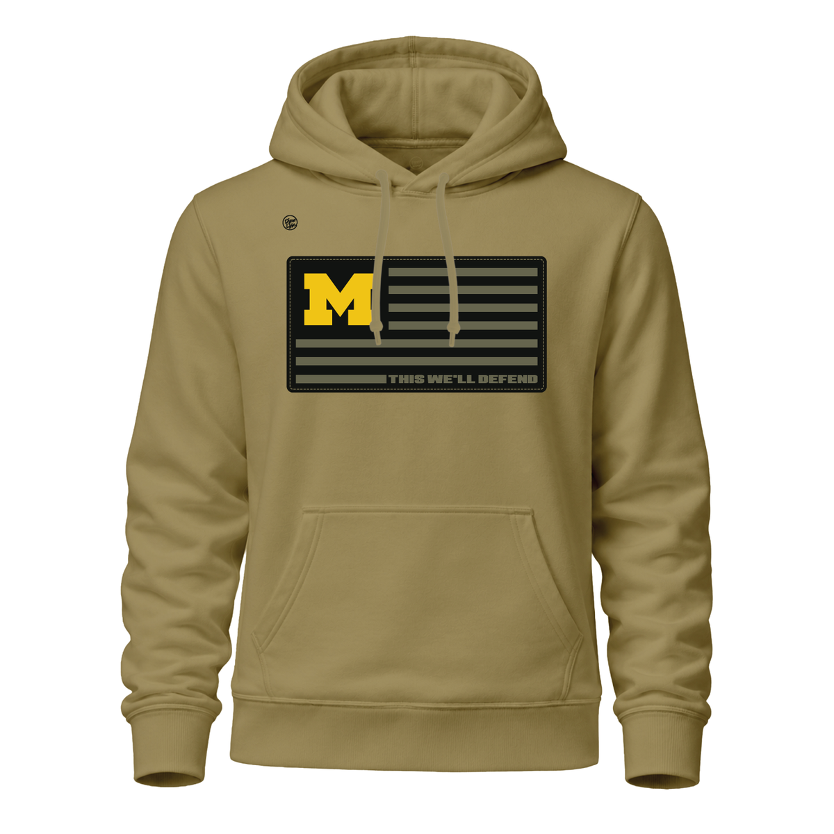 Michigan Wolverines Men's Defend Hoodie - Khaki