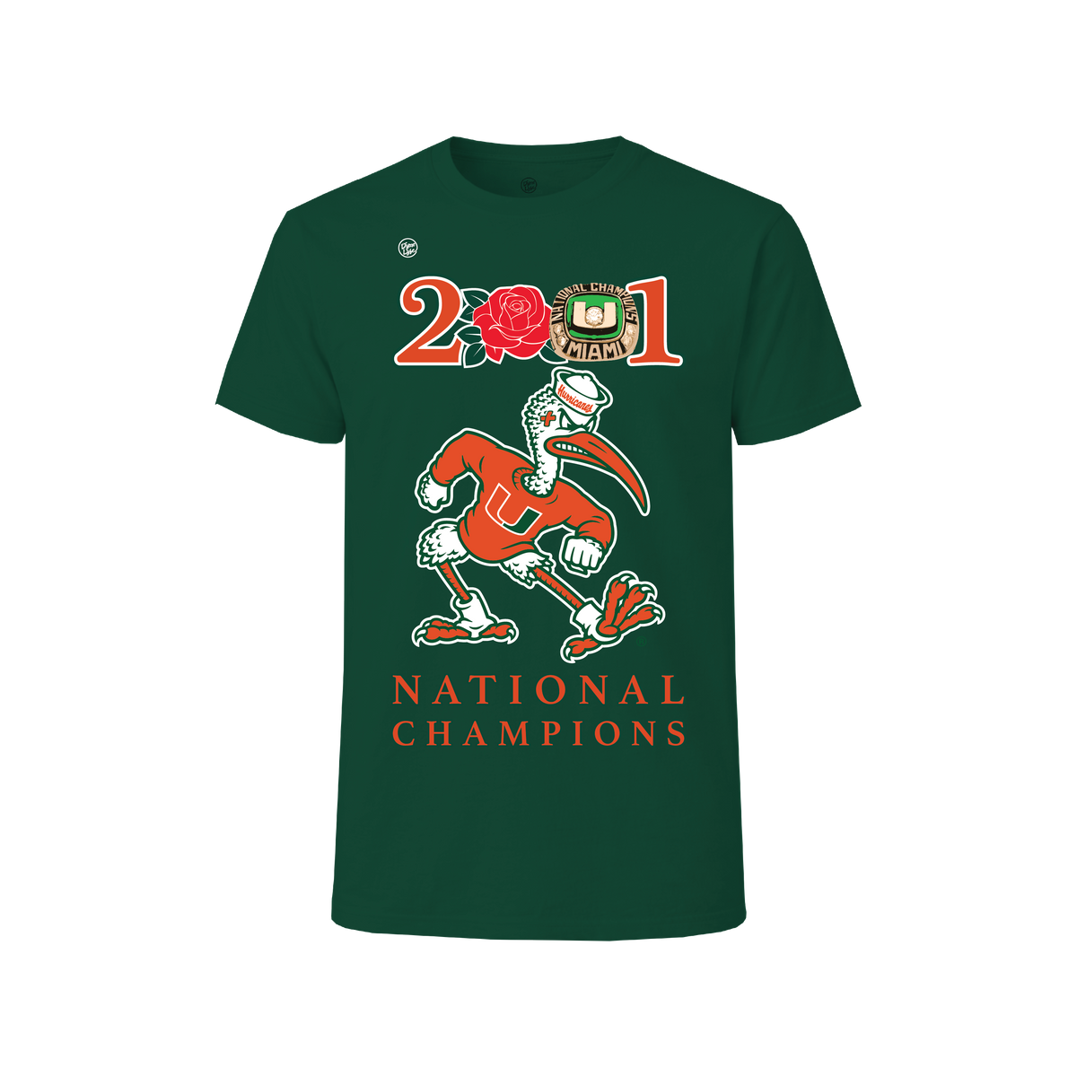 Miami Hurricanes Men's 2001 Rose Tee