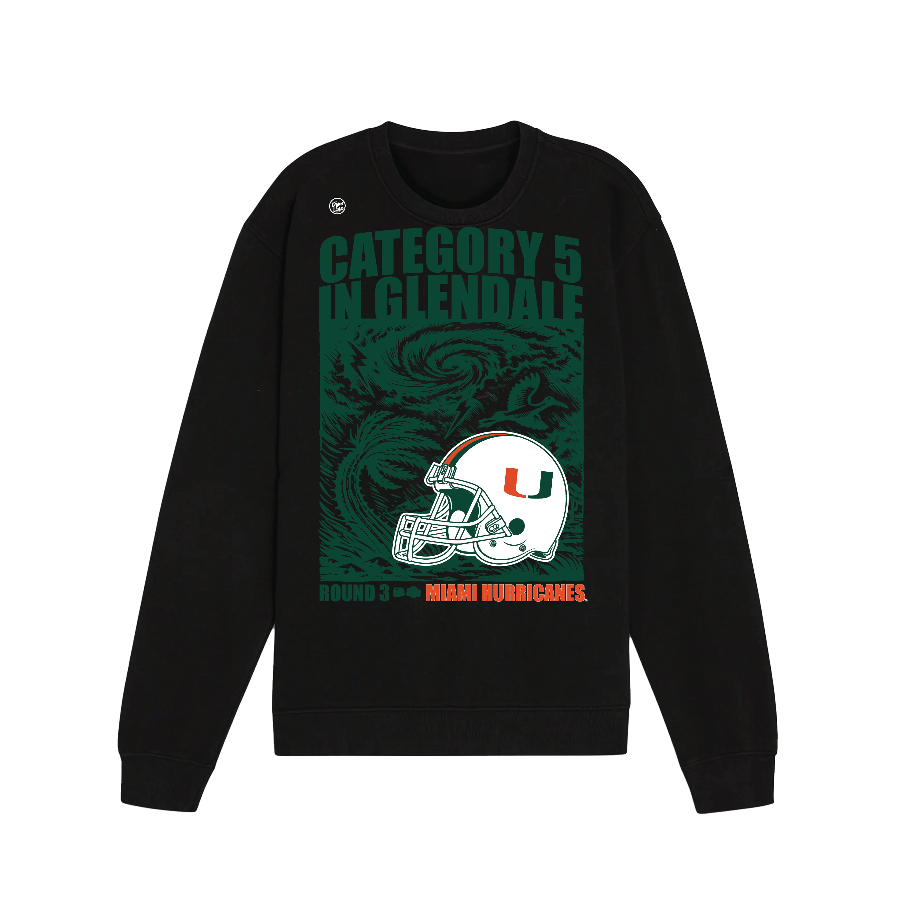 Miami Hurricanes Men's Round 3 Crew Sweatshirt