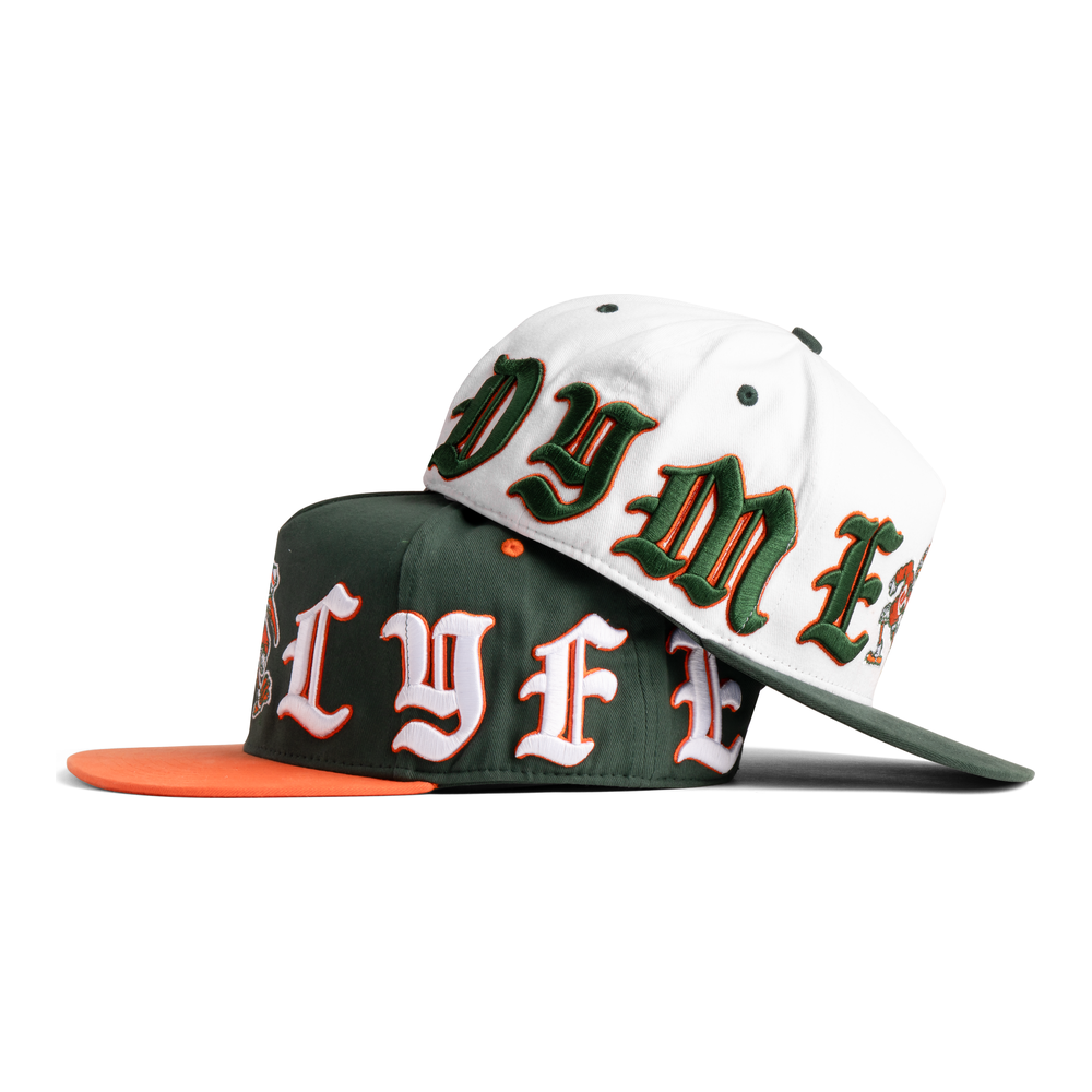 Miami Hurricanes White Old English Snapback