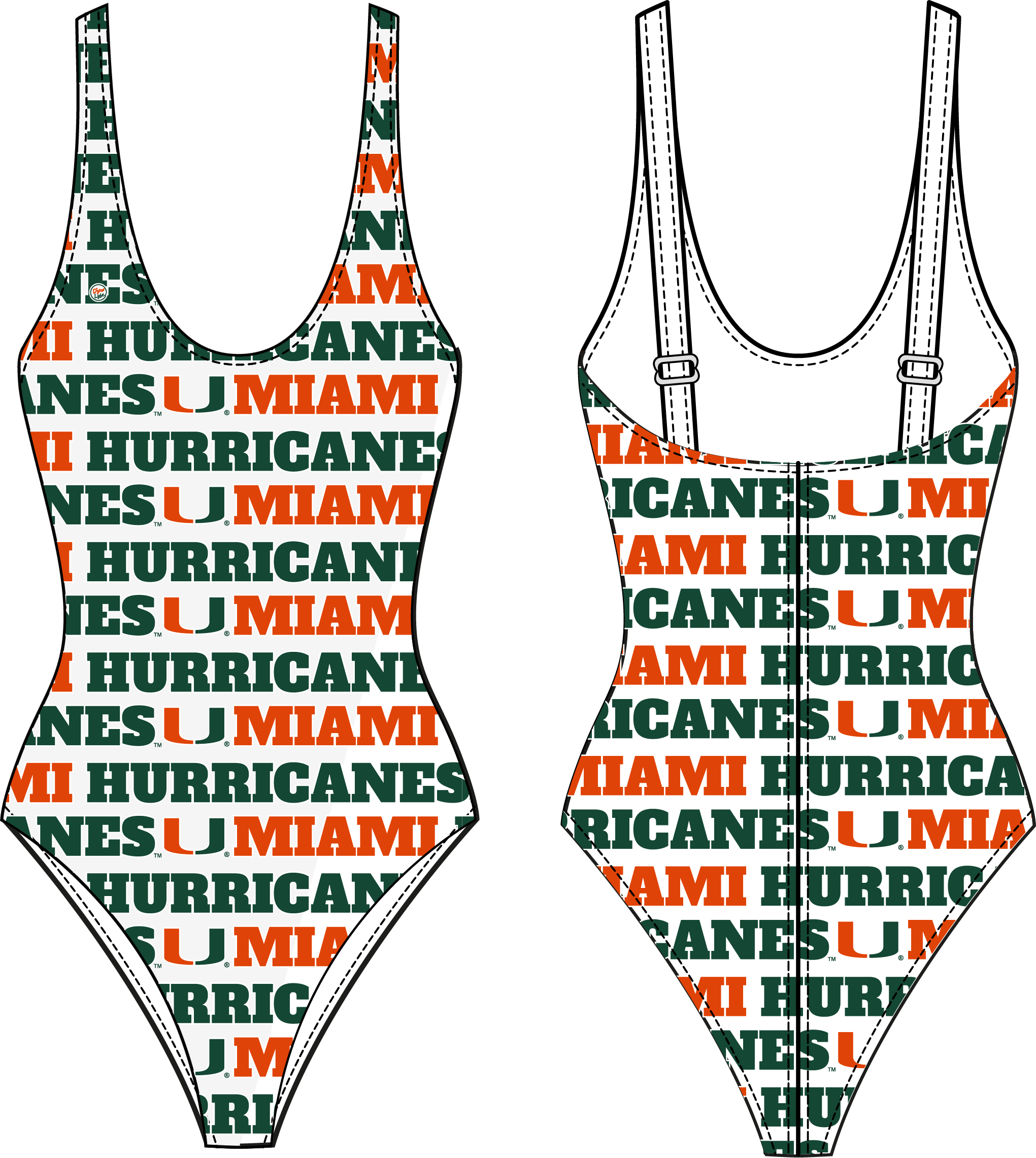 Miami Hurricanes Women's Team Swimsuit