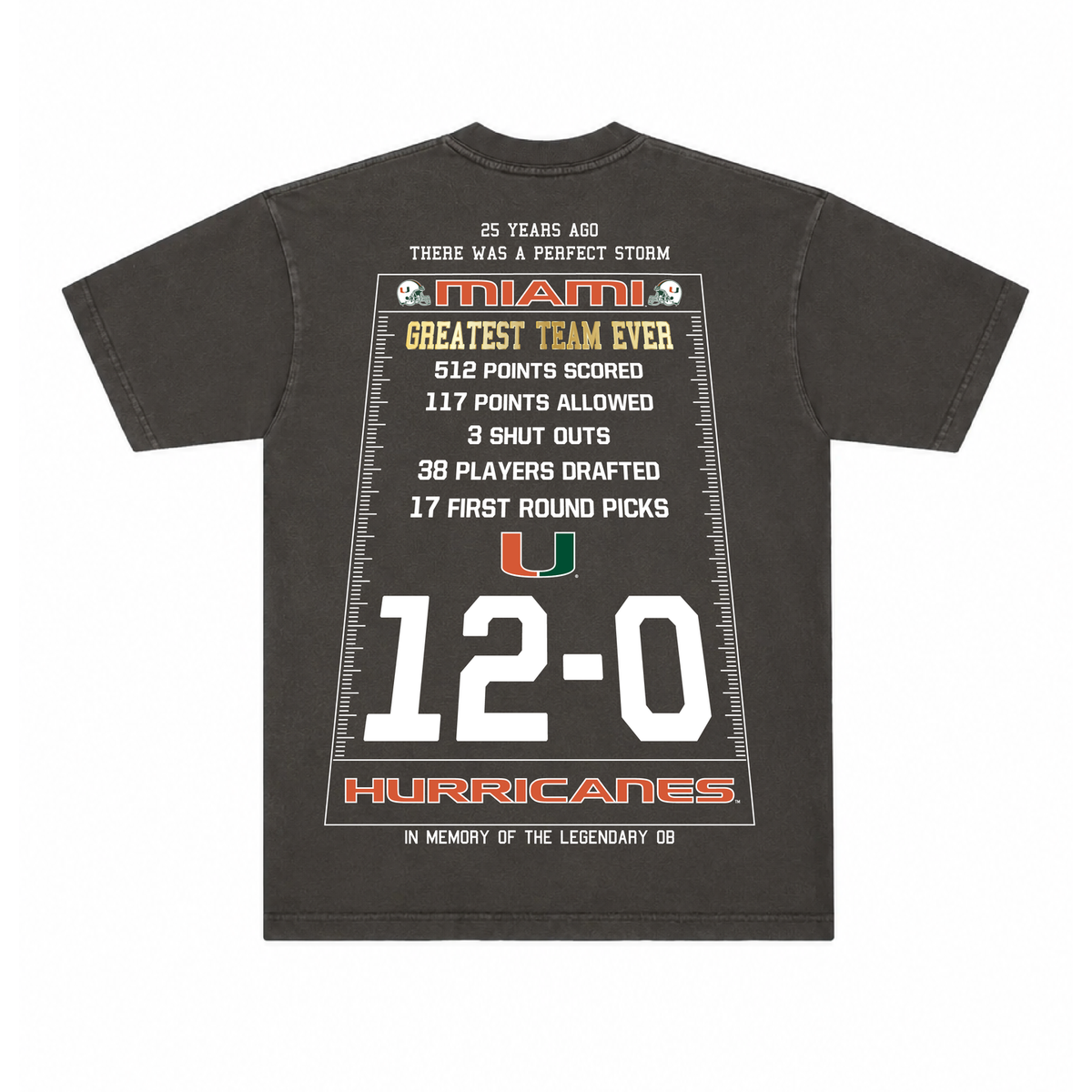 Miami Hurricanes Men's '01 Big Ring Tee - Back