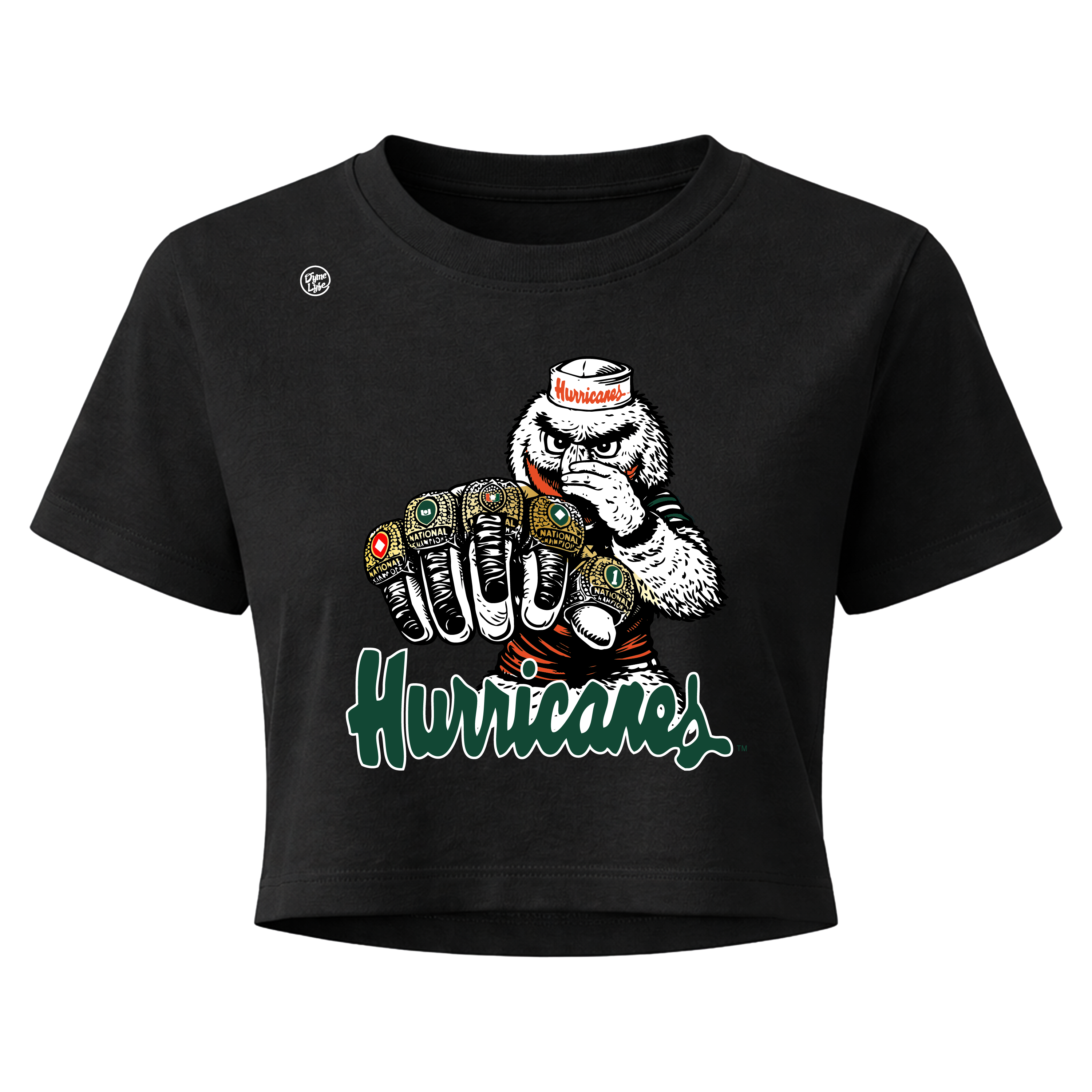 Miami Hurricanes Women's 5 Rings Crop Top