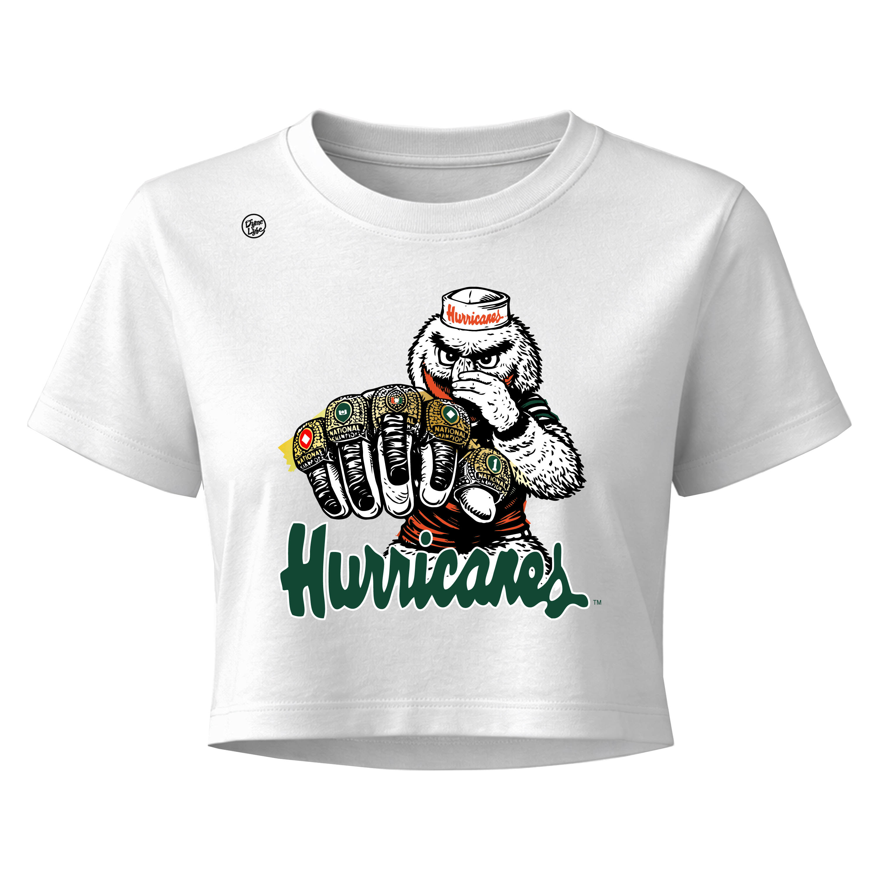 Miami Hurricanes Women's 5 Rings Crop Top