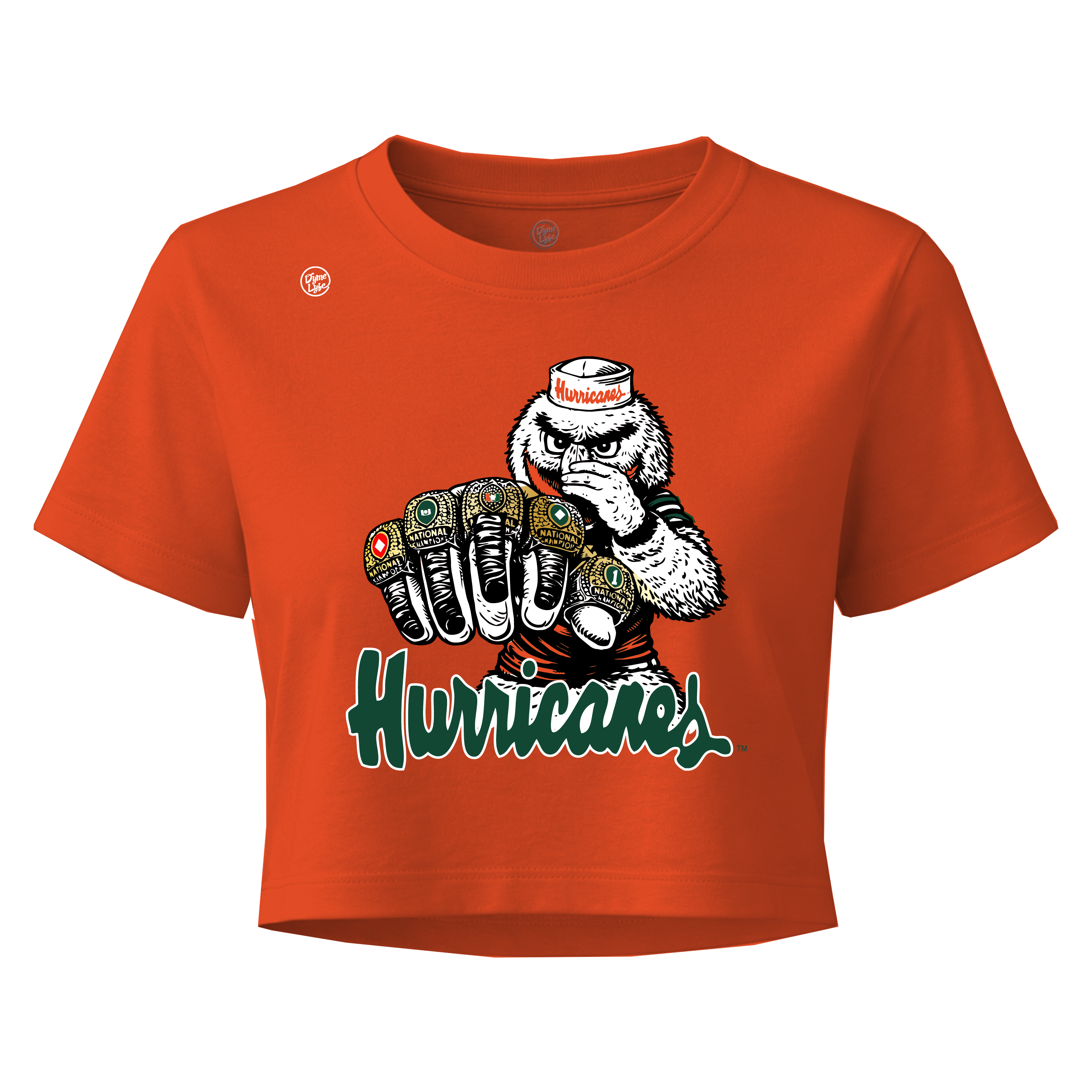 Miami Hurricanes Women's 5 Rings Crop Top