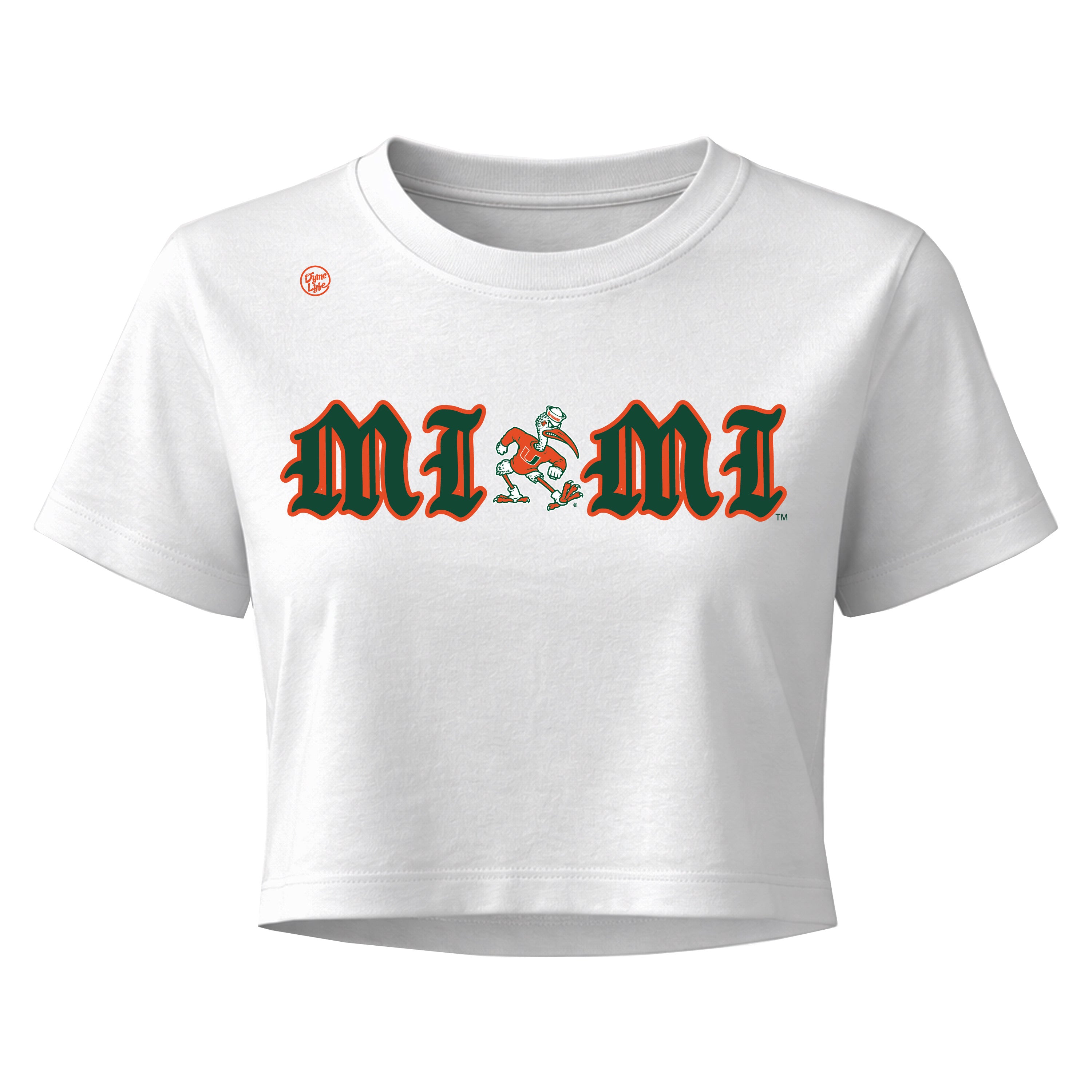 Miami Hurricanes Women's Old English Crop Top