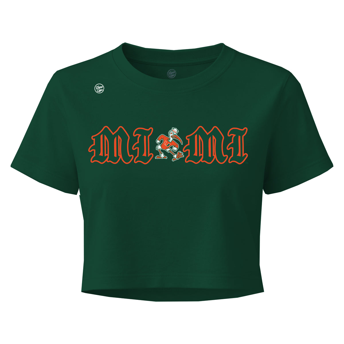 Miami Hurricanes Women's Old English Crop Top