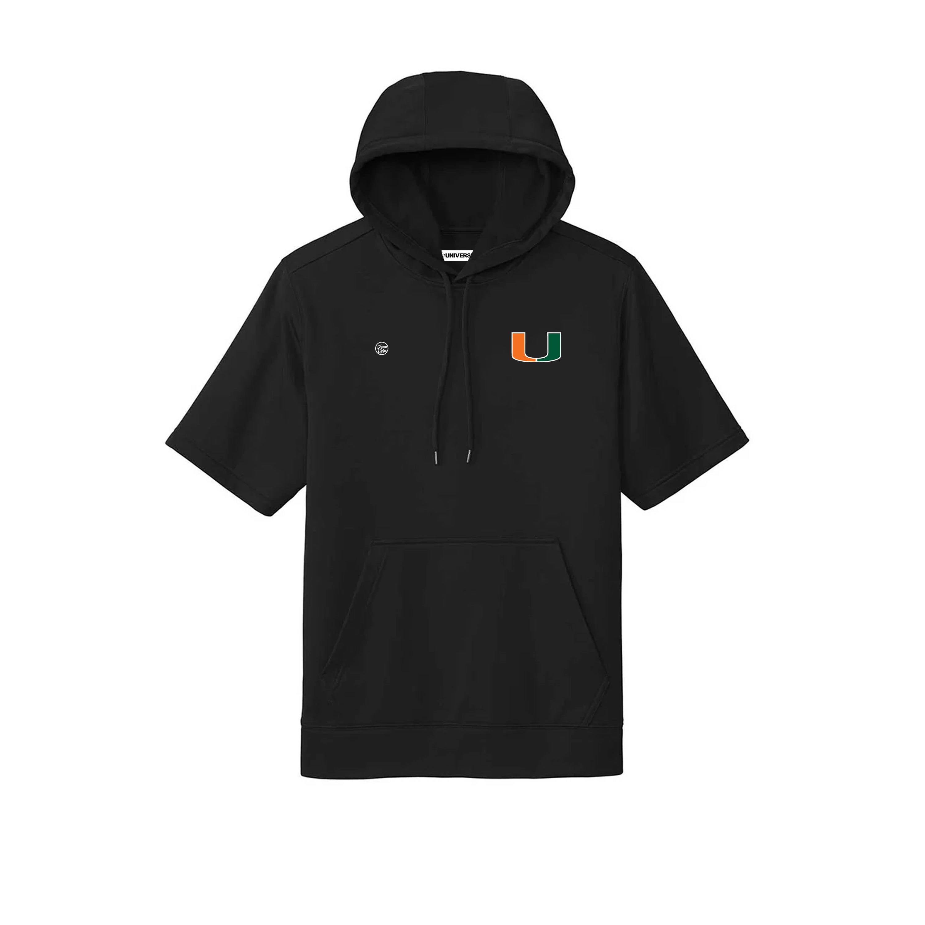 Miami Hurricanes Men’s U Fleece Short Sleeve Hooded Pullover