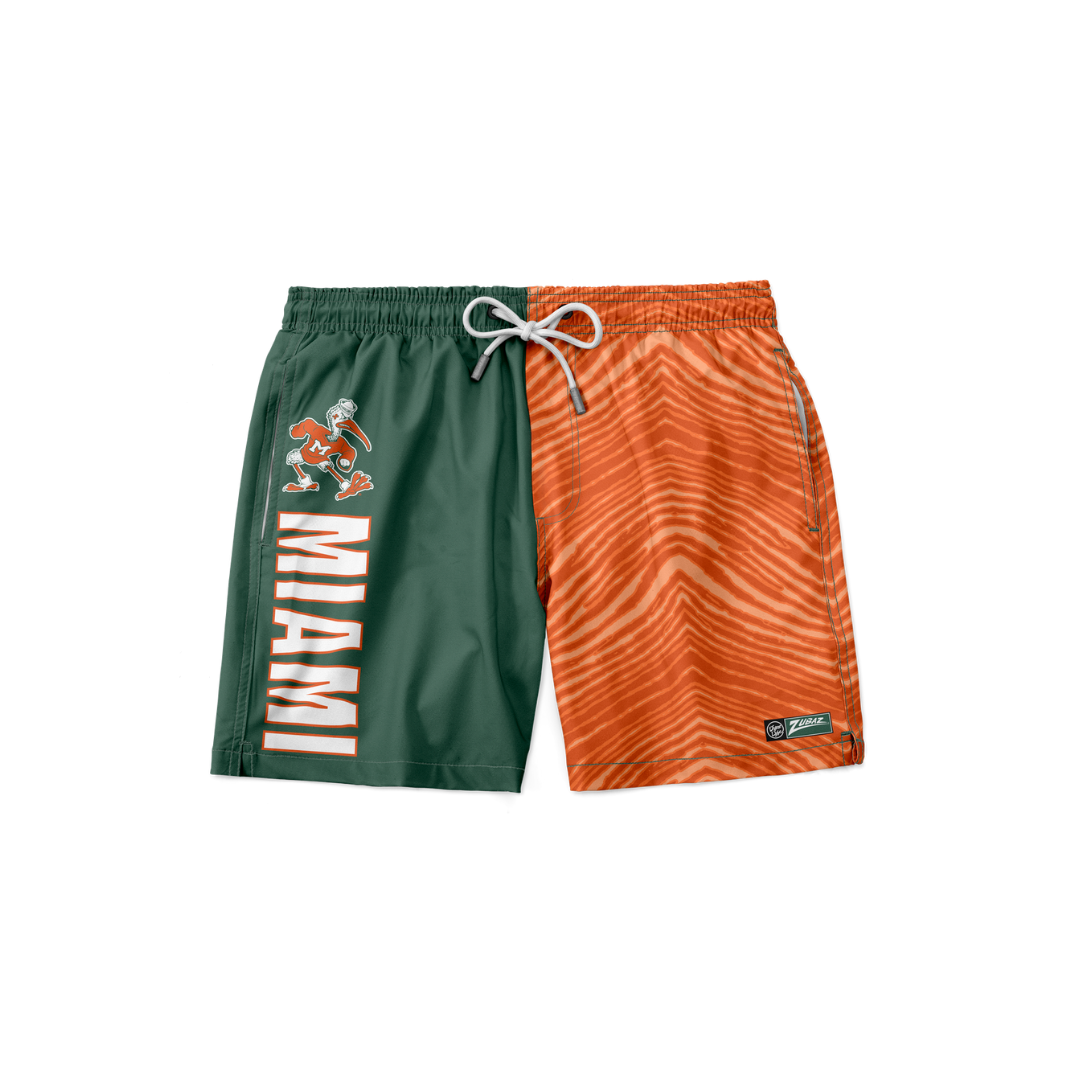 Miami Hurricanes Men's Half Zubaz Trunks