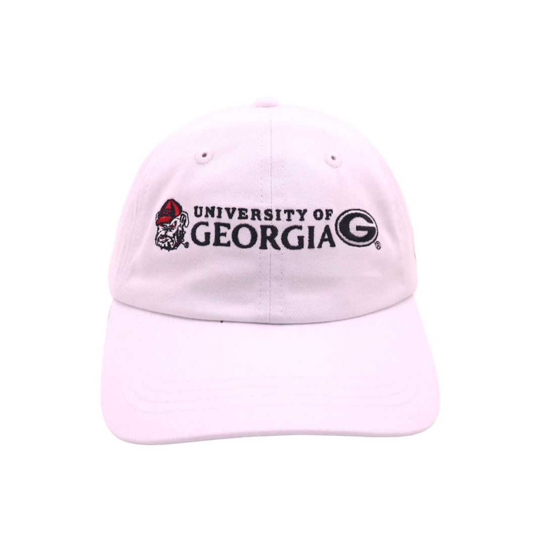 Georgia Bulldogs White 3 Logo Dad Hat